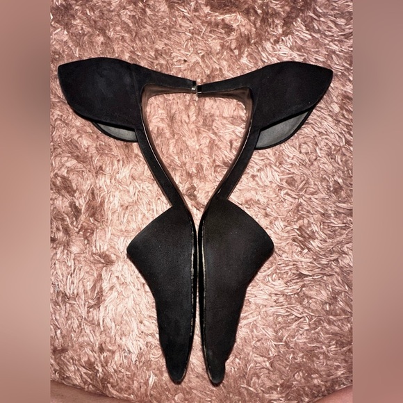 Vince Black suede Women's pointed kitten Heels 8 formal office - Picture 7 of 15